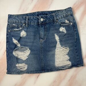 Blue Spice Distressed Denim Mini Skirt Size 5